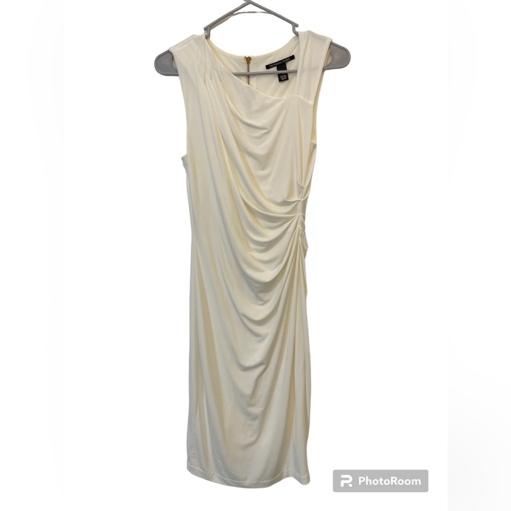Victoria's Secret Women's Asymmetrical Neckline Shift Ruched Dress Cream Size XS